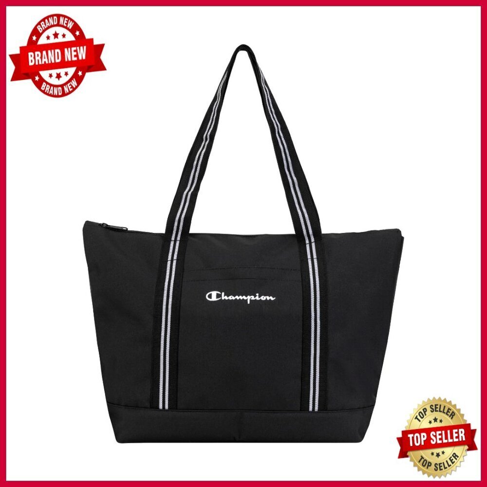 Durable Polyester Tote Bag with Zip Closure and Interior Pockets